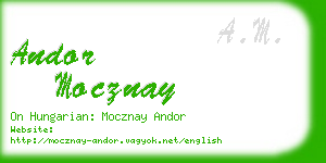 andor mocznay business card